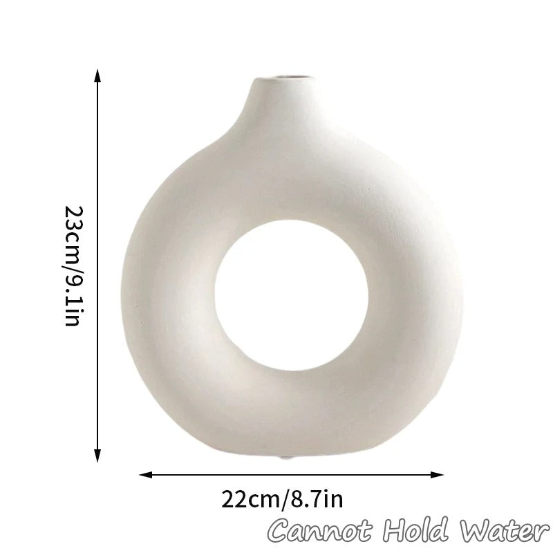 Imitation Ceramic Pure White Plastic Vase - Nestelier