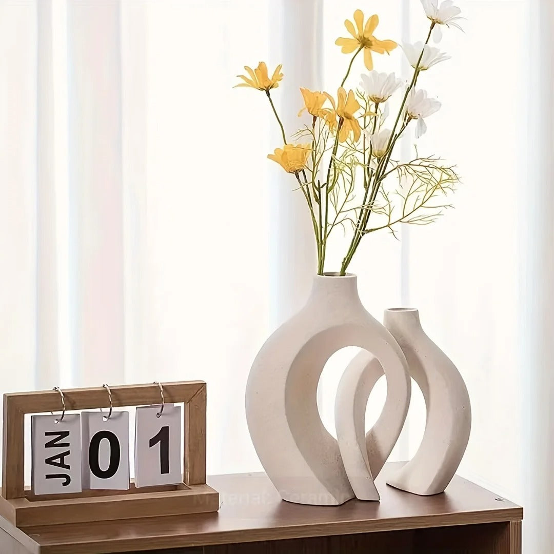 Hollow Nordic Modern Ceramic Vase - Nestelier