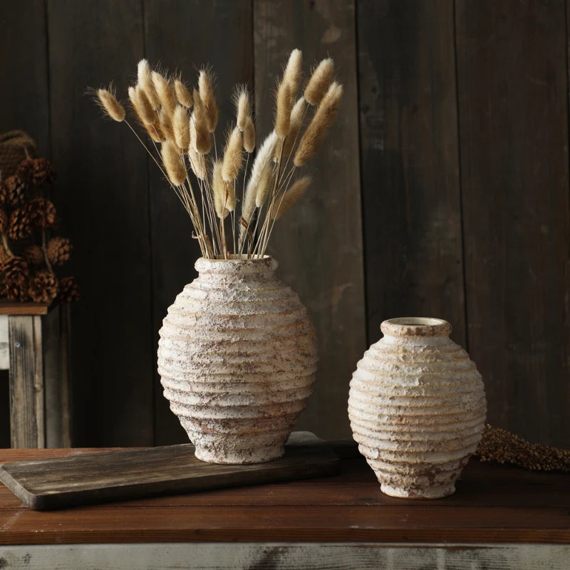 Vintage Handcrafted Clay Pottery Vase - Nestelier