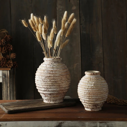 Vintage Handcrafted Clay Pottery Vase - Nestelier