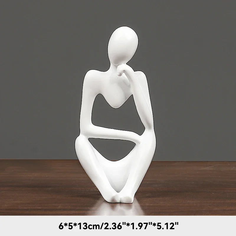 Nordic Sandstone Thinker Sculpture – Modern Minimalist Decor - Nestelier