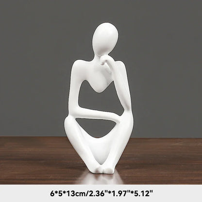 Nordic Sandstone Thinker Sculpture – Modern Minimalist Decor - Nestelier