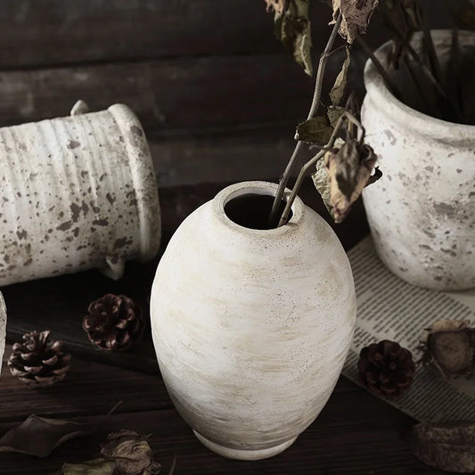 Retro Nostalgic Handmade Ceramic Vase – Vintage Home Decor - Nestelier