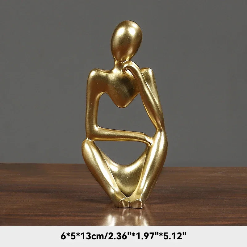 Nordic Sandstone Thinker Sculpture – Modern Minimalist Decor - Nestelier