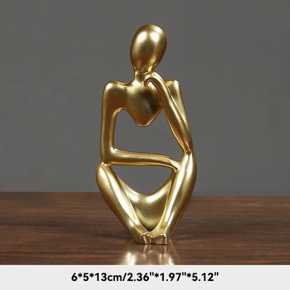 Nordic Sandstone Thinker Sculpture – Modern Minimalist Decor - Nestelier