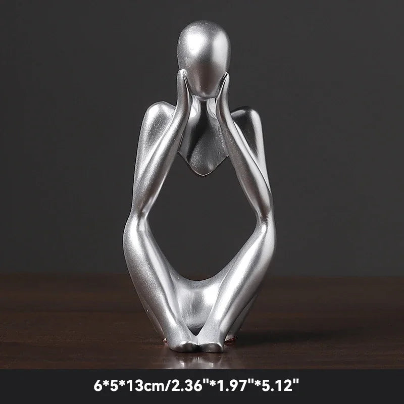 Nordic Sandstone Thinker Sculpture – Modern Minimalist Decor - Nestelier