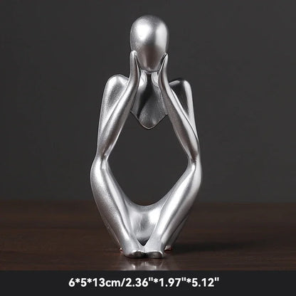 Nordic Sandstone Thinker Sculpture – Modern Minimalist Decor - Nestelier