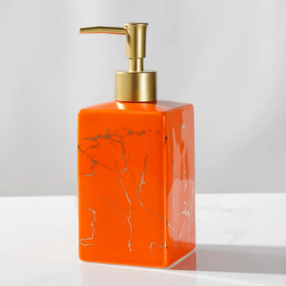 Luxury Marble Ceramic Soap & Shampoo Dispenser – Elegant Bathroom Accessories - Nestelier