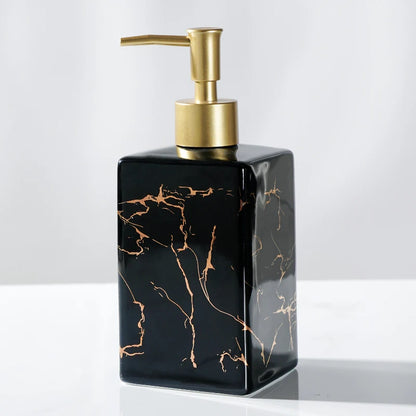 Luxury Marble Ceramic Soap & Shampoo Dispenser – Elegant Bathroom Accessories - Nestelier
