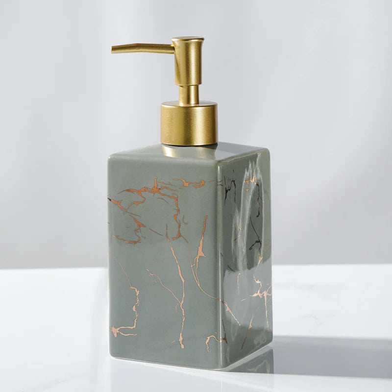 Luxury Marble Ceramic Soap & Shampoo Dispenser – Elegant Bathroom Accessories - Nestelier