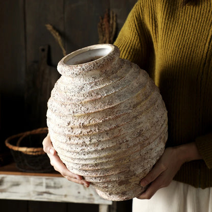 Vintage Handcrafted Clay Pottery Vase - Nestelier
