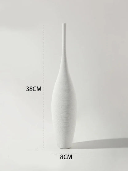 "Zen Minimalist Handmade Ceramic Vase – Black & White Artistic Decor - Nestelier