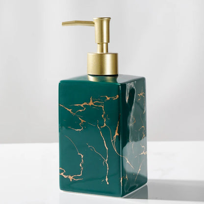 Luxury Marble Ceramic Soap & Shampoo Dispenser – Elegant Bathroom Accessories - Nestelier