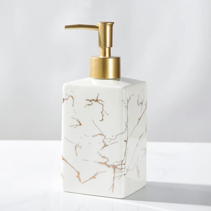 Luxury Marble Ceramic Soap & Shampoo Dispenser – Elegant Bathroom Accessories - Nestelier