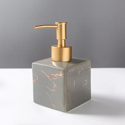 Luxury Marble Ceramic Soap & Shampoo Dispenser – Elegant Bathroom Accessories - Nestelier