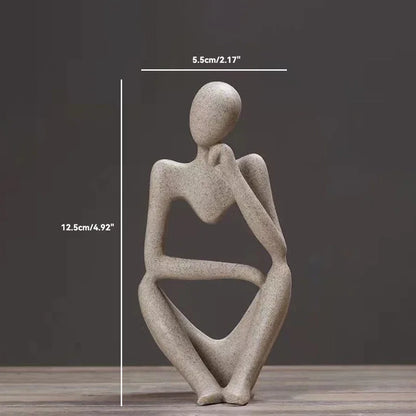 Nordic Sandstone Thinker Sculpture – Modern Minimalist Decor - Nestelier
