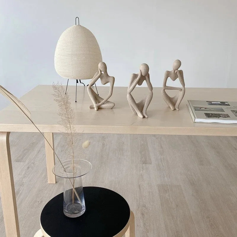 Nordic Sandstone Thinker Sculpture – Modern Minimalist Decor - Nestelier