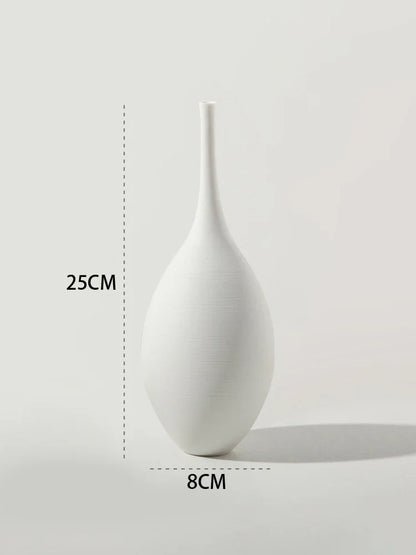 "Zen Minimalist Handmade Ceramic Vase – Black & White Artistic Decor - Nestelier