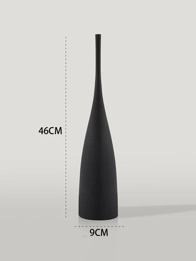 "Zen Minimalist Handmade Ceramic Vase – Black & White Artistic Decor - Nestelier