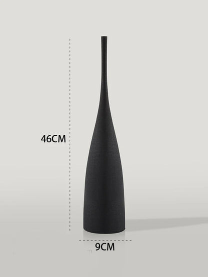 "Zen Minimalist Handmade Ceramic Vase – Black & White Artistic Decor - Nestelier