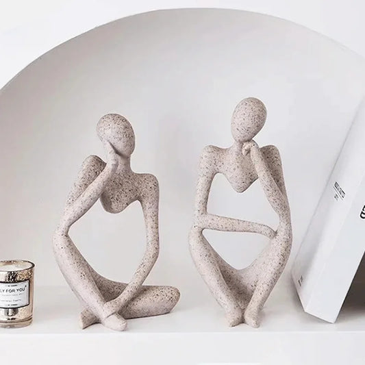 Nordic Sandstone Thinker Sculpture – Modern Minimalist Decor - Nestelier