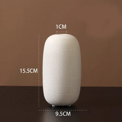 "Zen Minimalist Handmade Ceramic Vase – Black & White Artistic Decor - Nestelier