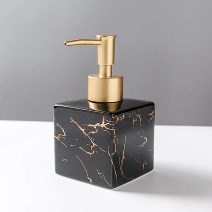 Luxury Marble Ceramic Soap & Shampoo Dispenser – Elegant Bathroom Accessories - Nestelier