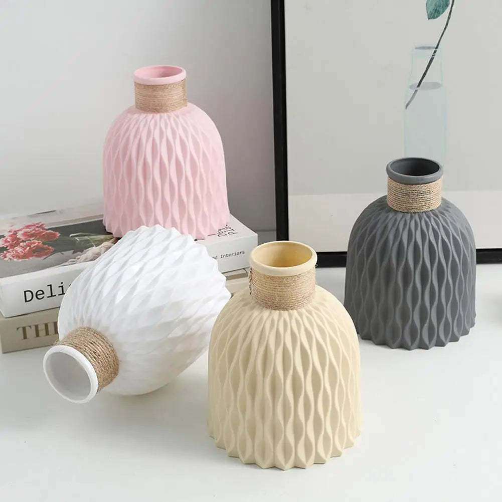 Water Ripple Vase with Rope Design - Nestelier