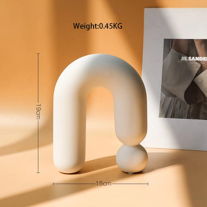 Elegant White Ceramic Vase – Scandinavian Style Decorative Accent - Nestelier