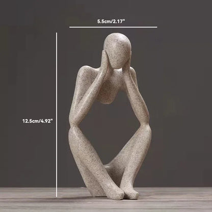 Nordic Sandstone Thinker Sculpture – Modern Minimalist Decor - Nestelier