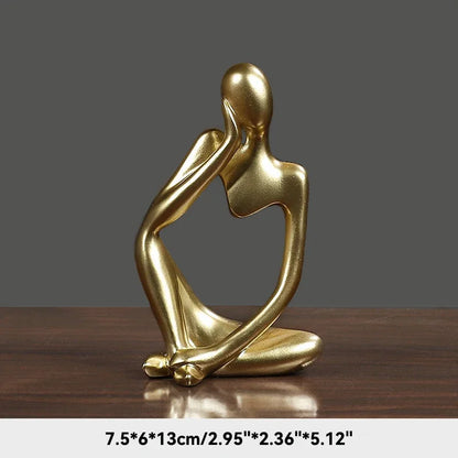 Nordic Sandstone Thinker Sculpture – Modern Minimalist Decor - Nestelier