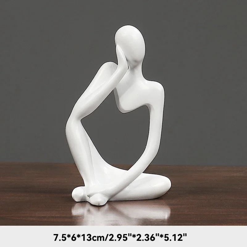 Nordic Sandstone Thinker Sculpture – Modern Minimalist Decor - Nestelier
