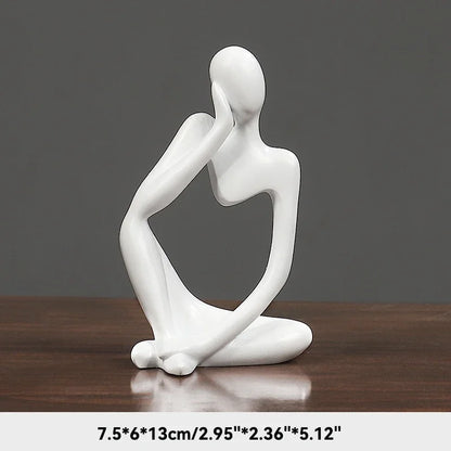 Nordic Sandstone Thinker Sculpture – Modern Minimalist Decor - Nestelier