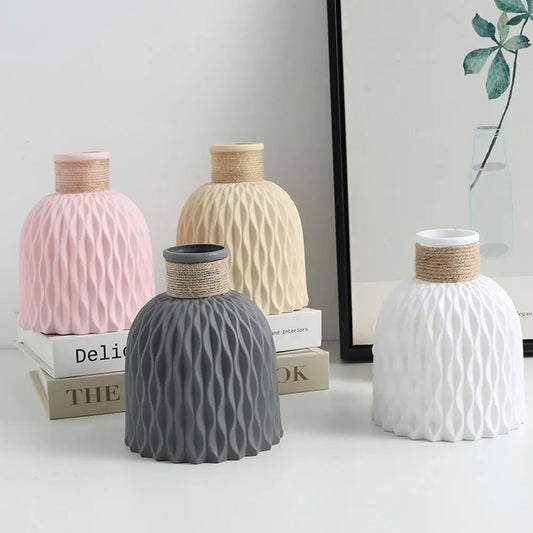 Water Ripple Vase with Rope Design - Nestelier