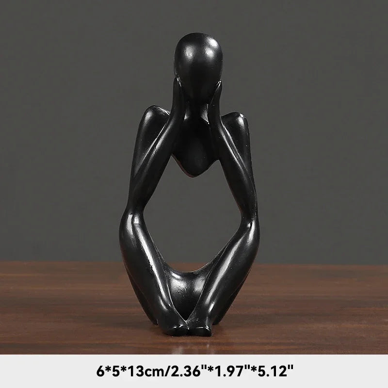 Nordic Sandstone Thinker Sculpture – Modern Minimalist Decor - Nestelier