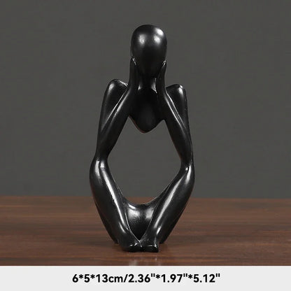 Nordic Sandstone Thinker Sculpture – Modern Minimalist Decor - Nestelier