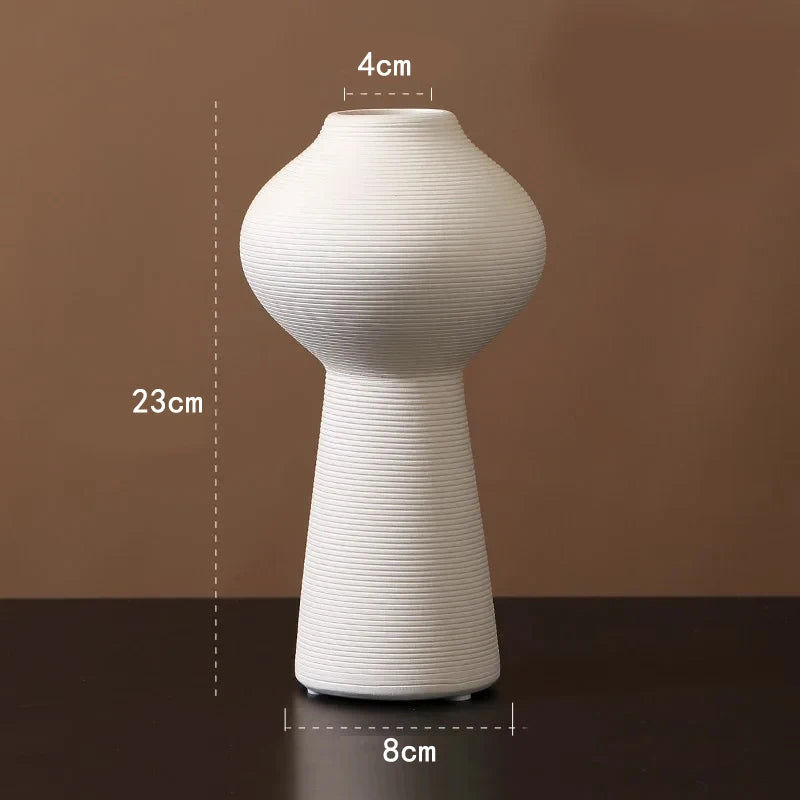 "Zen Minimalist Handmade Ceramic Vase – Black & White Artistic Decor - Nestelier
