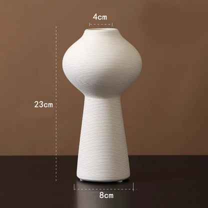 "Zen Minimalist Handmade Ceramic Vase – Black & White Artistic Decor - Nestelier