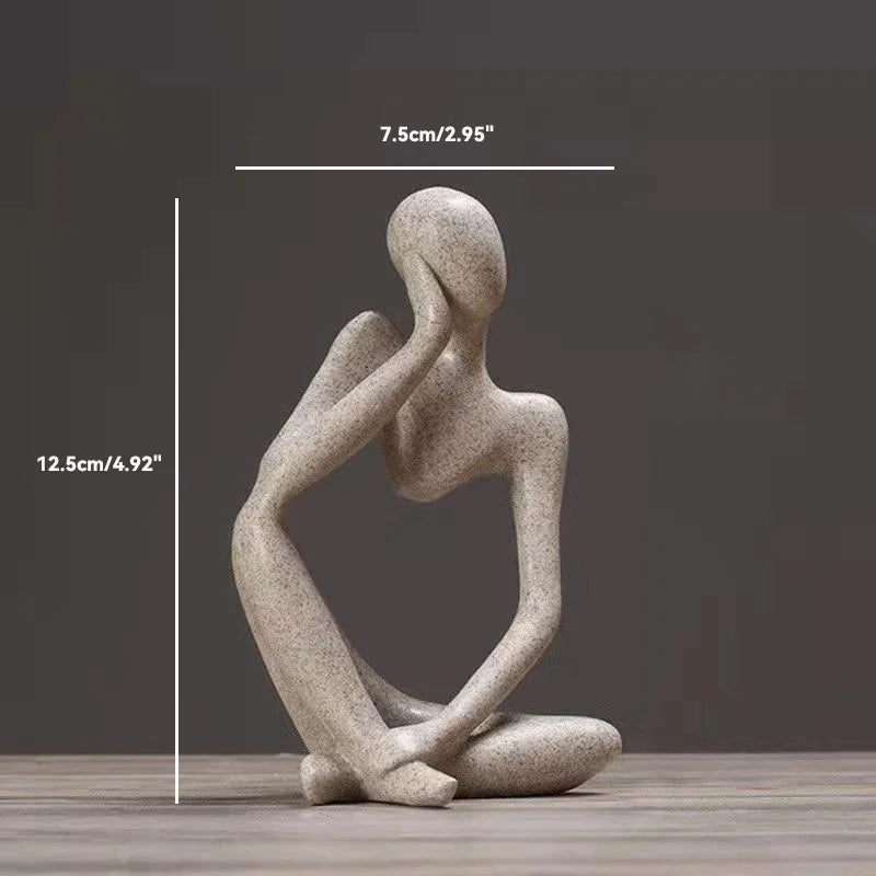 Nordic Sandstone Thinker Sculpture – Modern Minimalist Decor - Nestelier