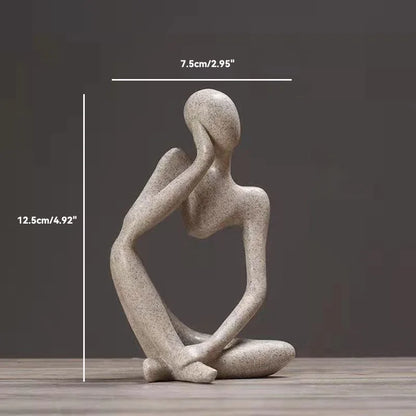 Nordic Sandstone Thinker Sculpture – Modern Minimalist Decor - Nestelier