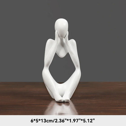 Nordic Sandstone Thinker Sculpture – Modern Minimalist Decor - Nestelier