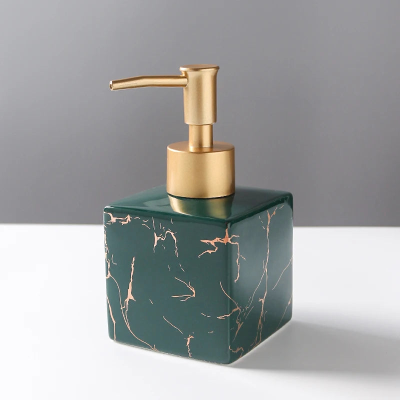 Luxury Marble Ceramic Soap & Shampoo Dispenser – Elegant Bathroom Accessories - Nestelier