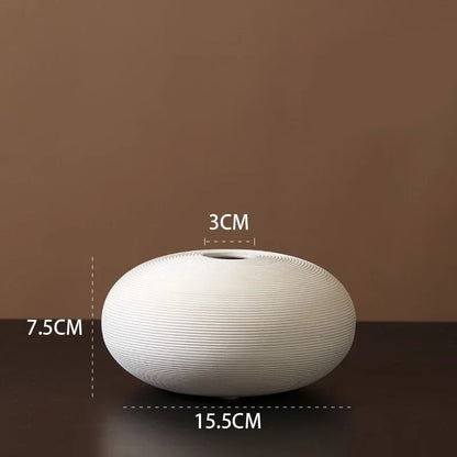 "Zen Minimalist Handmade Ceramic Vase – Black & White Artistic Decor - Nestelier