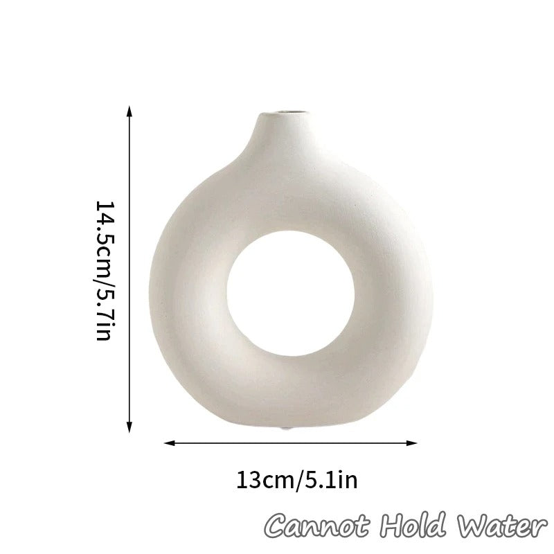 Imitation Ceramic Pure White Plastic Vase - Nestelier
