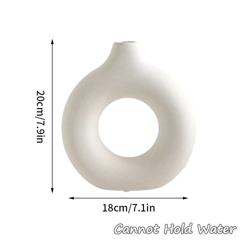 Imitation Ceramic Pure White Plastic Vase - Nestelier